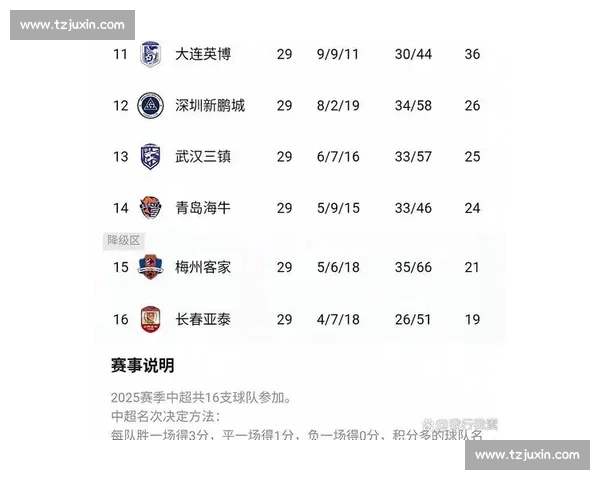 中超积分榜最新排名揭晓 强队争夺激烈 末轮悬念未解